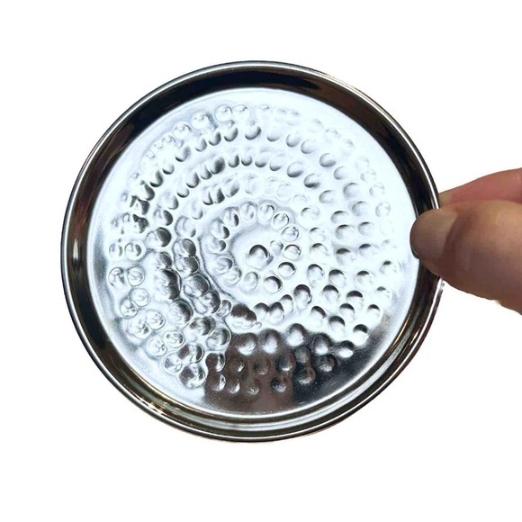 Verdici Design Silver Tone Flower Coaster Holder 4 Coasters Floral Shiny Italian - Picture 13 of 16